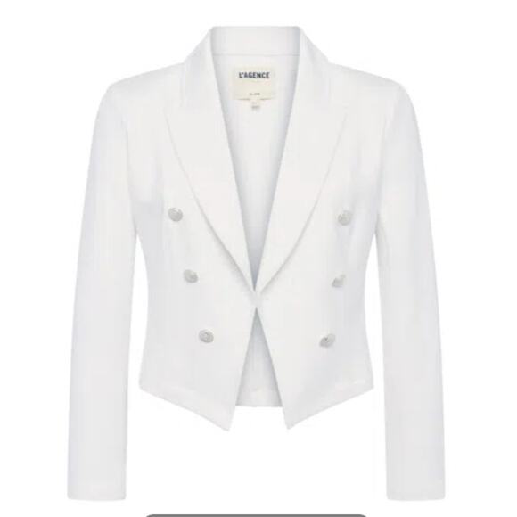 L'Agence Wayne Crop Double Breasted Jacket Size Medium - Picture 4 of 8